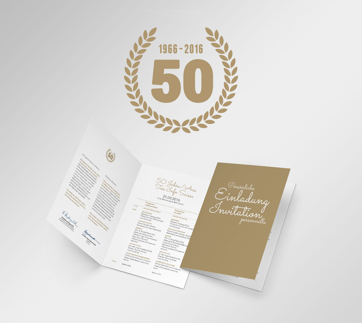Signet und Einladung zum 50-jährigen Jubiläum